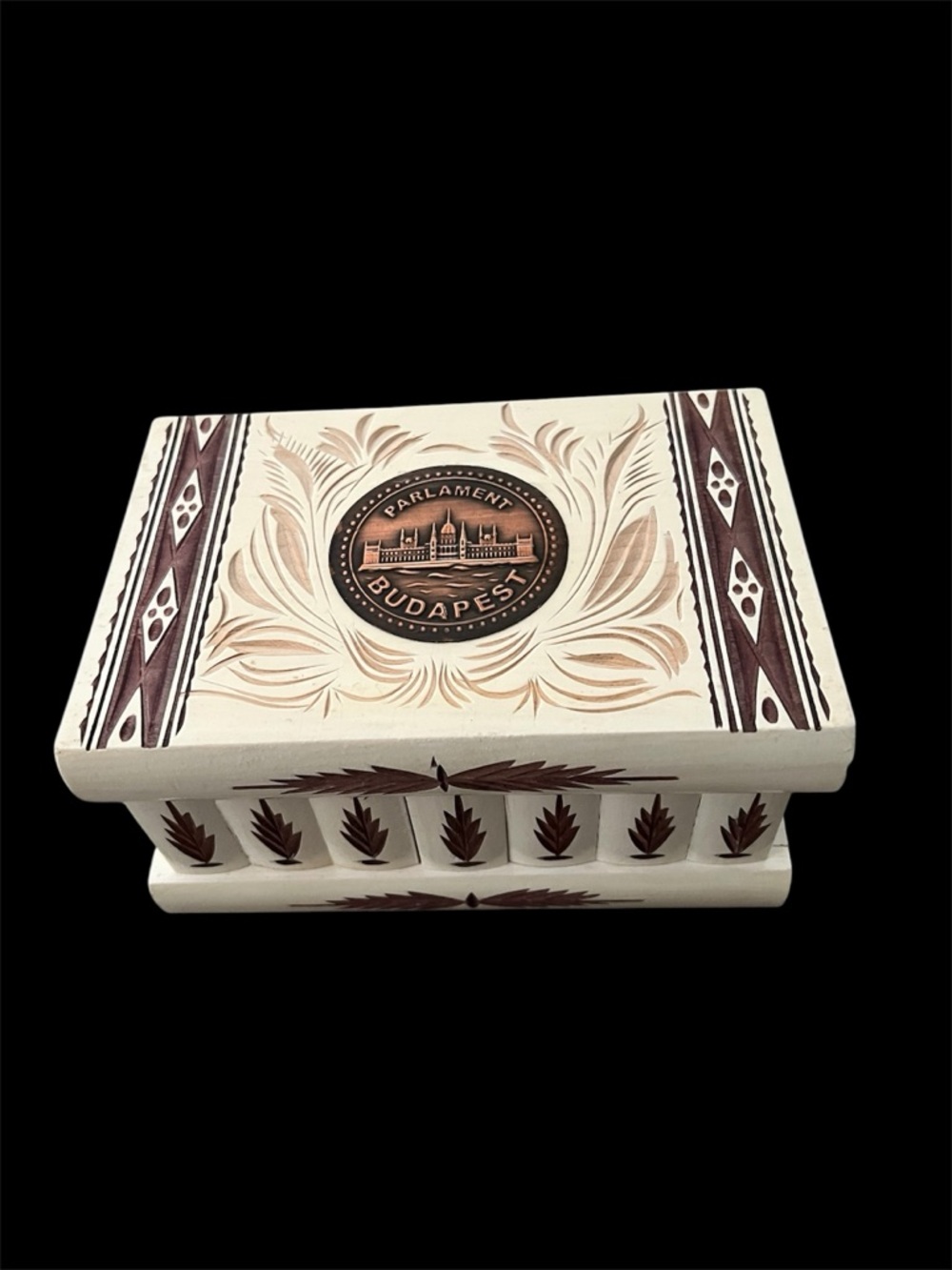 Budapest Parlament Carved Wooden Puzzle Keepsake Box